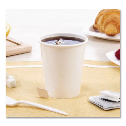 Paper Hot Cups, 10 oz, White, 50/Pack