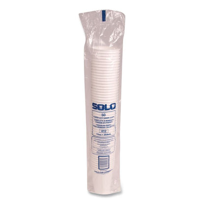Paper Hot Cups, 12 oz, White, 50/Pack