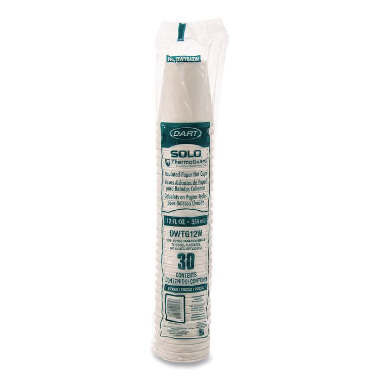 ThermoGuard Paper Hot Cup, 12 oz, White, 30/Pack