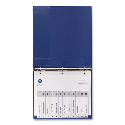 Customizable TOC Ready Index Black and White Dividers, 12-Tab, 1 to 12, 11 x 8.5, 1 Set