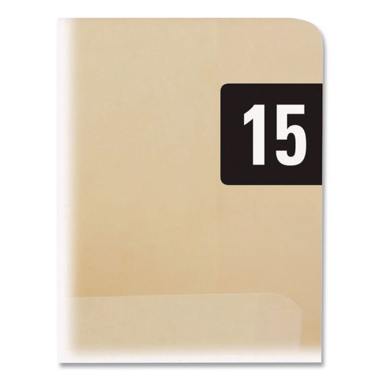 Yearly End Tab File Folder Labels, 15, 0.75 x 1.5, Black, 500/Roll