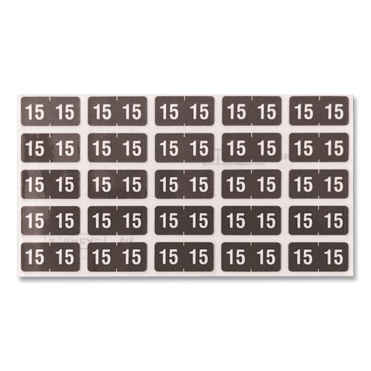 Yearly End Tab File Folder Labels, 15, 0.75 x 1.5, Black, 500/Roll