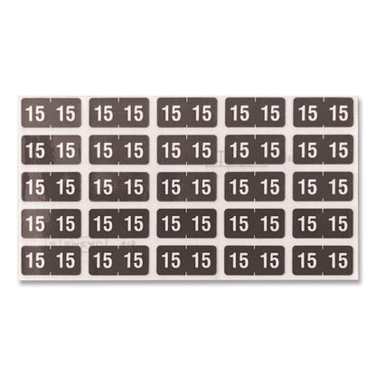 Yearly End Tab File Folder Labels, 15, 0.75 x 1.5, Black, 500/Roll