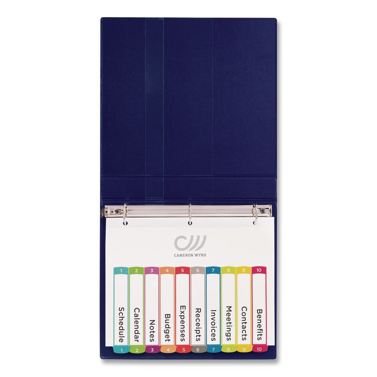 Customizable TOC Ready Index Multicolor Tab Dividers, 10-Tab, 1 to 10, 11 x 8.5, White, Contemporary Color Tabs, 1 Set