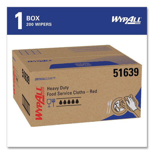 Foodservice Cloths, 12.5 x 23.5, Red, 200/Carton