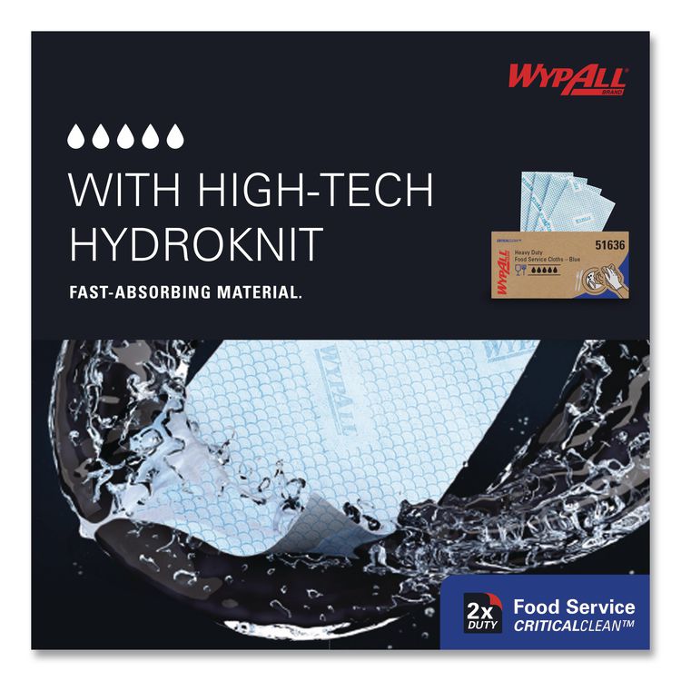 Foodservice Cloths, 12.5 x 23.5, Blue, 200/Carton