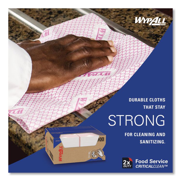 Foodservice Cloths, 12.5 x 23.5, Red, 200/Carton