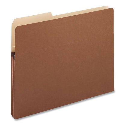 Redrope Drop Front File Pockets with 2/5-Cut Guide Height Tabs, 1.75" Expansion, Letter Size, Redrope, 25/Box