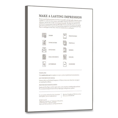 100% Cotton Resume Paper, 24 lb Bond Weight, 8.5 x 11, Ivory, 100/Pack