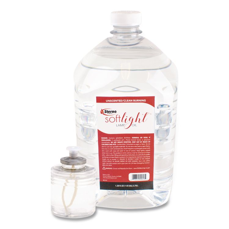 Soft Light Liquid Wax Lamp Oil, Clear, 1 gal Bottle, 4/Carton
