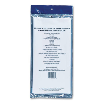 Table Set Rectangular Table Covers, Heavyweight Plastic, 54" x 108", White, 24/Carton