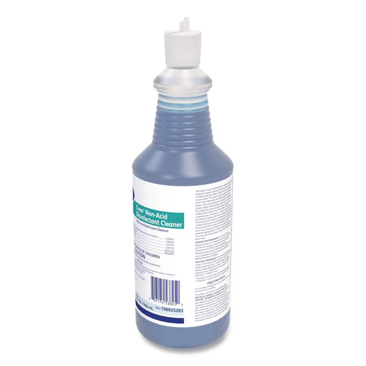 Crew Neutral Non-Acid Bowl and Bathroom Disinfectant, Fresh Scent, 32 oz Squeeze Bottle, 12/Carton