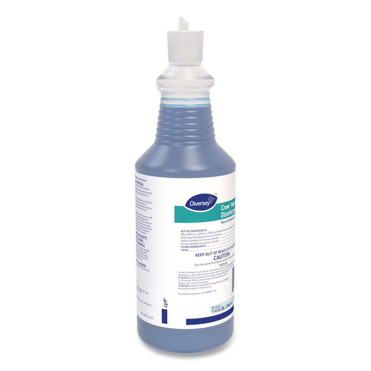 Crew Neutral Non-Acid Bowl and Bathroom Disinfectant, Fresh Scent, 32 oz Squeeze Bottle, 12/Carton