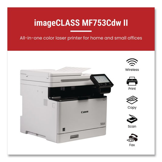 imageCLASS MF753Cdw II, Wireless Multifunction Laser Printer, Copy/Fax/Print/Scan