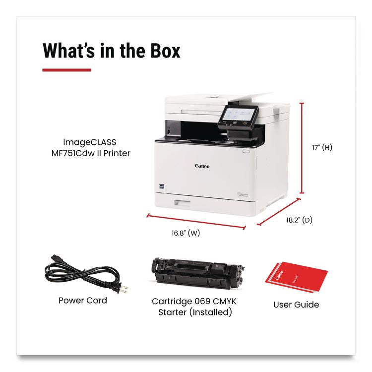 imageCLASS MF751Cdw II, Wireless Multifunction Laser Printer, Copy/Print/Scan