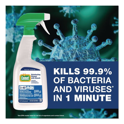 Disinfecting Cleaner with Bleach, Fresh Scent, 32 oz Bottles, 8 Bottles and 2 Trigger Sprayers/Carton