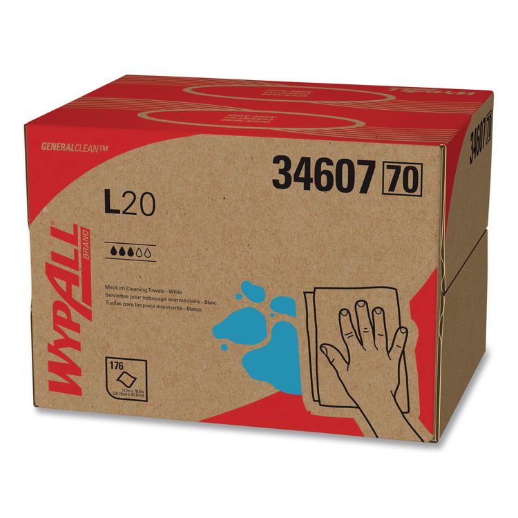 L20 Towels, BRAG Box, 11.1 x 16.8, Unscented, White, 176/Box