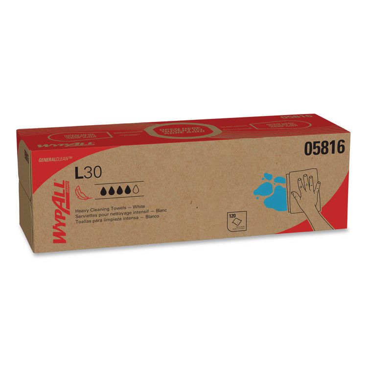 L30 Towels, POP-UP Box, 9.8 x 16.4, White, 120/Box, 6 Boxes/Carton