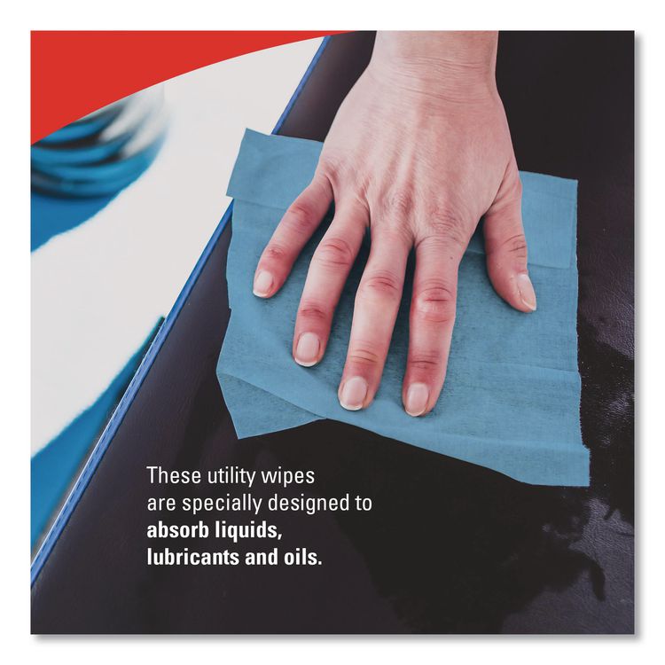 L40 Wiper, 1/4 Fold, Blue, 12.5 x 12, 56/Box, 12 Boxes/Carton