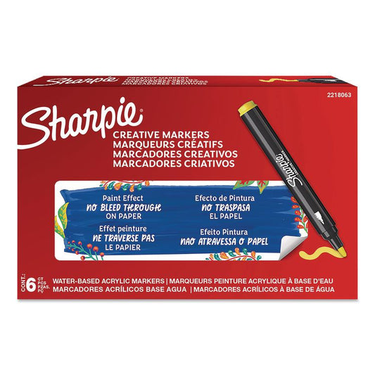 Creative Markers, Bullet Tip, Yellow, 6/Pack