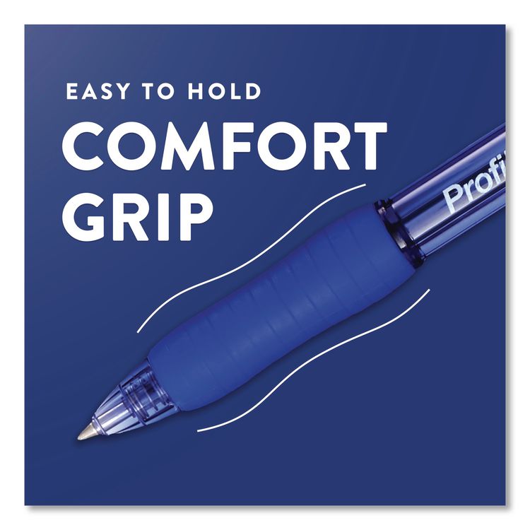 Profile Gel Pen, Retractable, Bold 1 mm, Blue Ink, Translucent Blue Barrel, Dozen