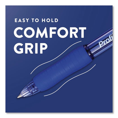 Profile Gel Pen, Retractable, Bold 1 mm, Blue Ink, Translucent Blue Barrel, Dozen