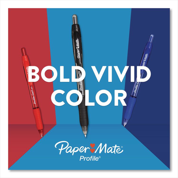 Profile Gel Pen, Retractable, Bold 1 mm, Blue Ink, Translucent Blue Barrel, Dozen