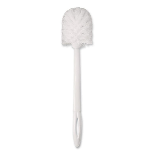 Commercial-Grade Toilet Bowl Brush, 10" Handle, White