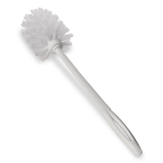 Commercial-Grade Toilet Bowl Brush, 10" Handle, White