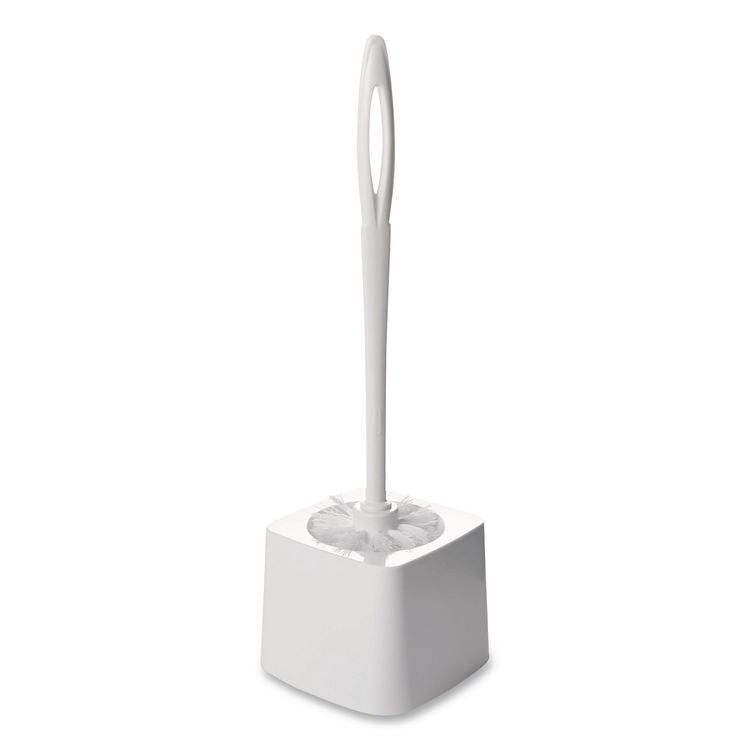 Commercial-Grade Toilet Bowl Brush, 10" Handle, White