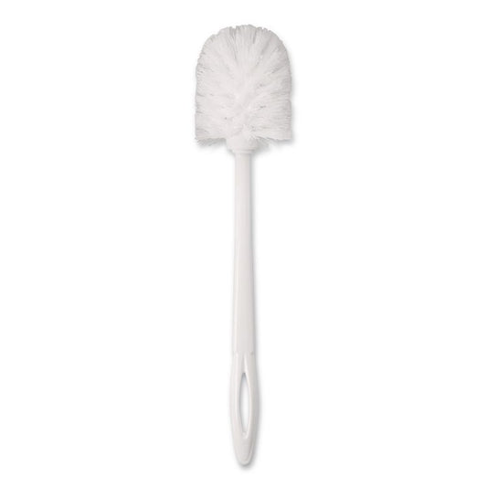 Commercial-Grade Toilet Bowl Brush, 10" Handle, White, 24/Carton