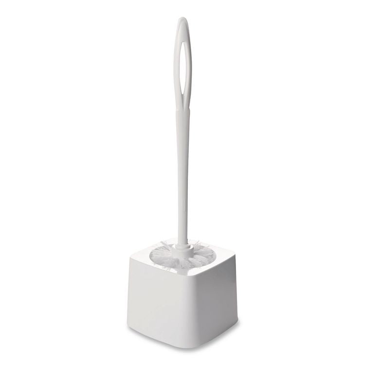 Commercial-Grade Toilet Bowl Brush, 10" Handle, White, 24/Carton