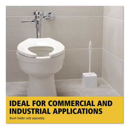 Commercial-Grade Toilet Bowl Brush, 10" Handle, White, 24/Carton