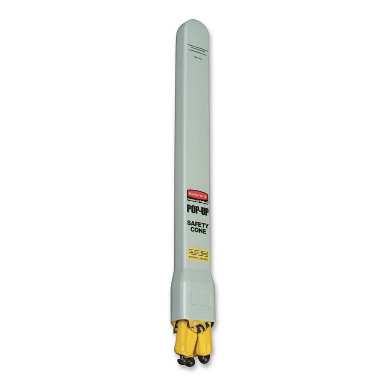 Multilingual Pop-Up Safety Cone, 3-Sided, Fabric, 21 x 21 x 20, Yellow