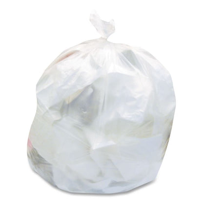 High-Density Waste Can Liners, 10 gal, 6 mic, 24" x 24", Natural, 50 Bags/Roll, 20 Rolls/Carton
