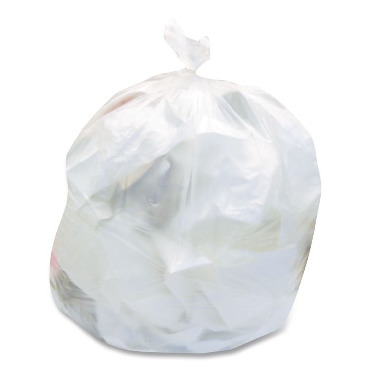 High-Density Waste Can Liners, 16 gal, 8 mic, 24" x 33", Natural, 50 Bags/Roll, 20 Rolls/Carton