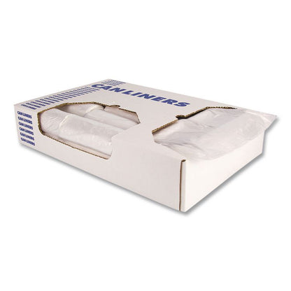 High-Density Waste Can Liners, 16 gal, 8 mic, 24" x 33", Natural, 50 Bags/Roll, 20 Rolls/Carton