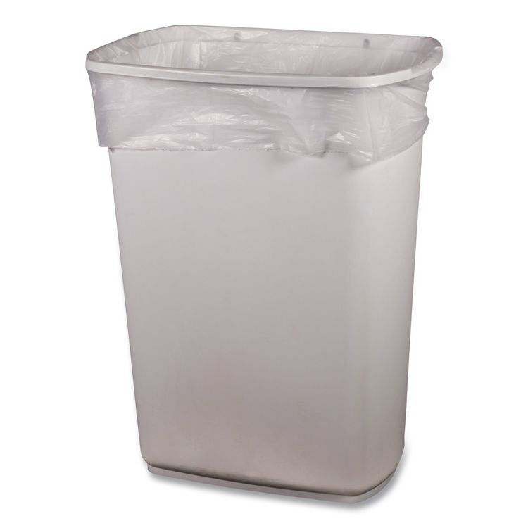 High-Density Waste Can Liners, 16 gal, 8 mic, 24" x 33", Natural, 50 Bags/Roll, 20 Rolls/Carton