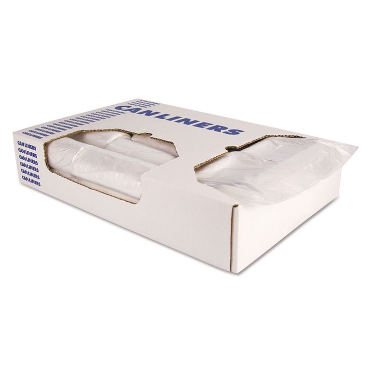 High-Density Waste Can Liners, 16 gal, 12 mic, 24" x 33", Natural, 500/Carton