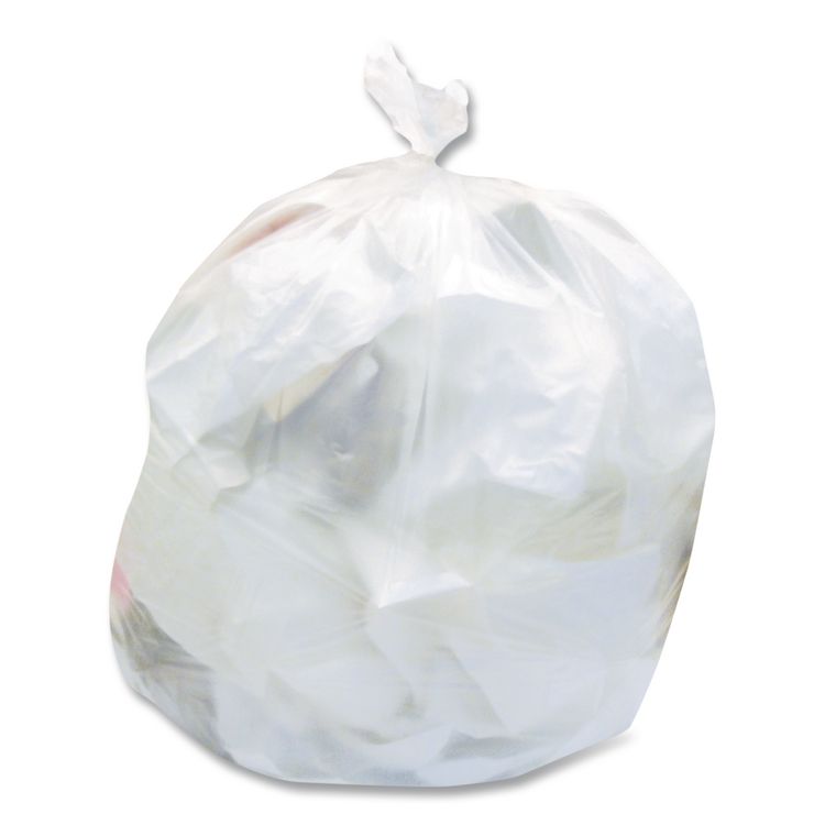 High-Density Waste Can Liners, 30 gal, 8 mic, 30" x 37", Natural, 25 Bags/Roll, 20 Rolls/Carton