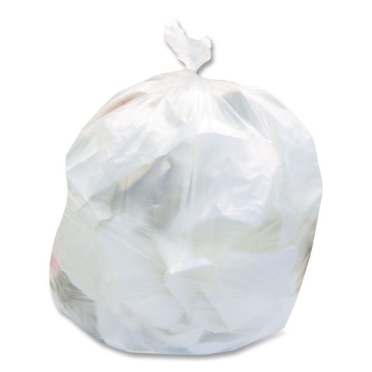 High-Density Waste Can Liners, 30 gal, 8 mic, 30" x 37", Natural, 25 Bags/Roll, 20 Rolls/Carton