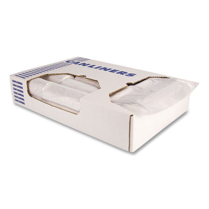 High-Density Waste Can Liners, 30 gal, 16 mic, 30" x 37", Natural, 25 Bags/Roll, 20 Rolls/Carton