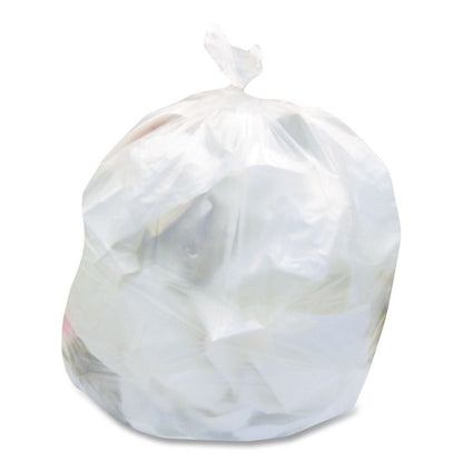 High-Density Waste Can Liners, 33 gal, 16 mic, 33" x 40", Natural, 25 Bags/Roll, 10 Rolls/Carton