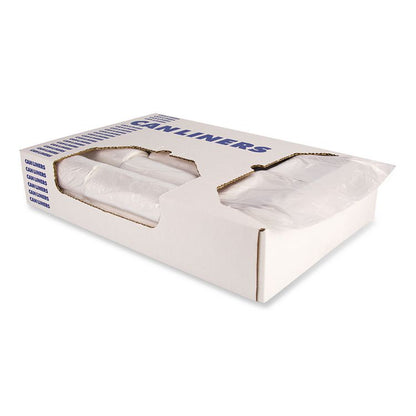 High-Density Waste Can Liners, 33 gal, 16 mic, 33" x 40", Natural, 25 Bags/Roll, 10 Rolls/Carton