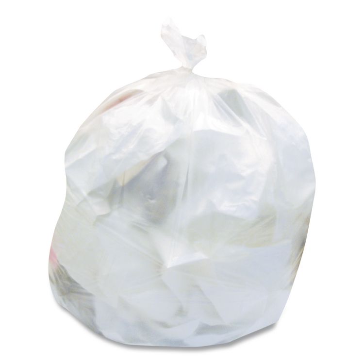 High-Density Waste Can Liners, 10 gal, 8 mic, 24 x 24, Natural, 1,000/Carton