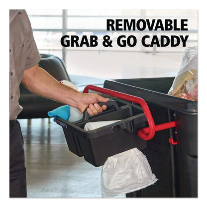 BRUTE Ergonomic Rotomolded Tilt Truck Handle and Caddy, 25.45 x 25.45 x 15, Red/Black