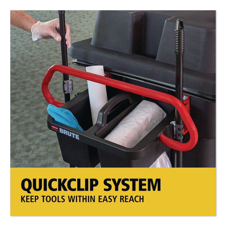 BRUTE Ergonomic Rotomolded Tilt Truck Handle and Caddy, 25.45 x 25.45 x 15, Red/Black