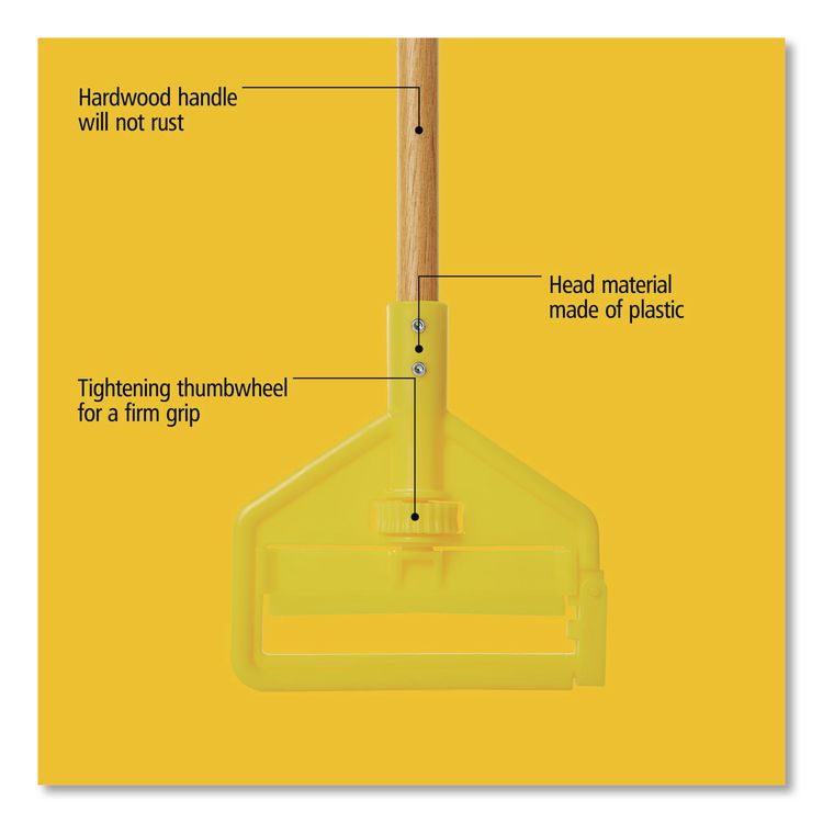 Invader Side-Gate Wood Wet-Mop Handle, 60", Natural, 12/Carton