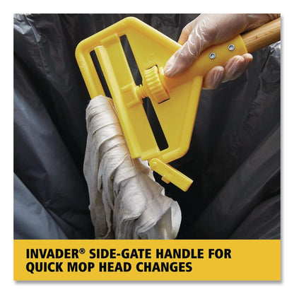 Invader Side-Gate Wood Wet-Mop Handle, 60", Natural, 12/Carton