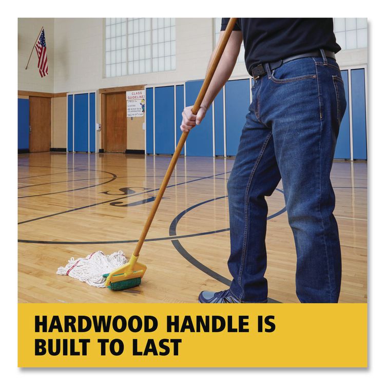 Invader Side-Gate Wood Wet-Mop Handle, 60", Natural, 12/Carton